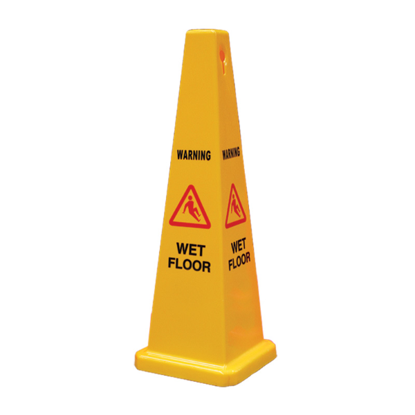 Safety Cone 90cm Wet Floor YEL