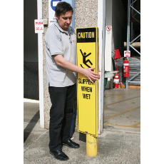  Safety Bollard Sign Wet Floor 1000x810 3 Sided Yellow