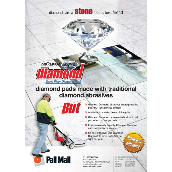 Glomesh Diamond 6000 Grit Seri es Stone Care floor pads - ava ilable in various sizes